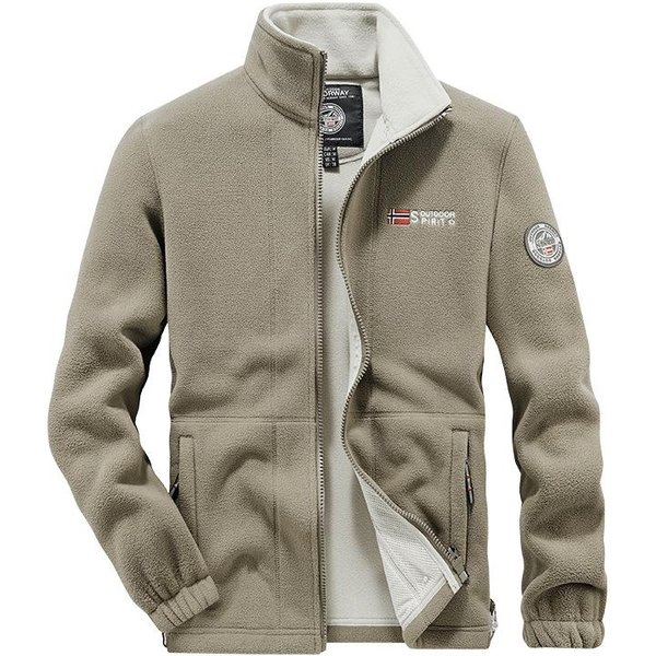 Nueva Chaqueta De Forro Polar Para Hombre De OtoñO E Invierno CáRdigan De Forro Polar SuéTer Casual M Gray-image