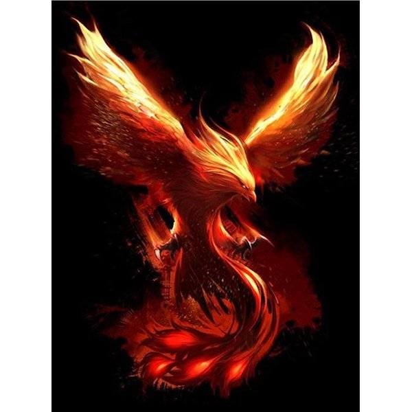 5D Diy Diamentowe Malowanie Feniks Ptak Diamentowy Haft Ze Strasem śCieg KrzyżYkowy 5D Home Decor Prezent 20X30CM-image