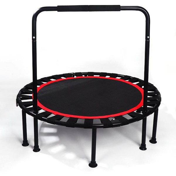 MałA Trampolina Rebounder Dla DorosłYch Dzieci 40 Cali ćWiczenia Aerobowe Z PoręCzą SkłAdana Mocna-image