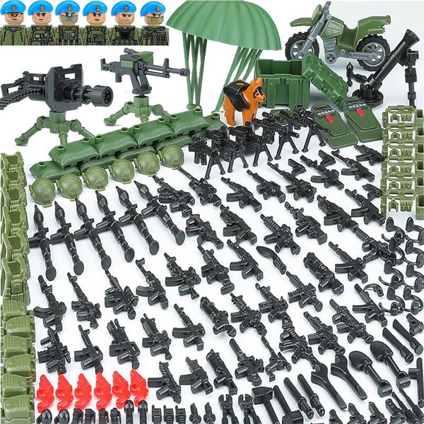 Miasto Rosyjski Swat Wojskowe Bronie Klocki Budowlane Unikalne SiłY ŻOłNierze Armii Figurki Kamizelka Plecak Beret Klocki Zabawki Idealne Dla Dzieci-image