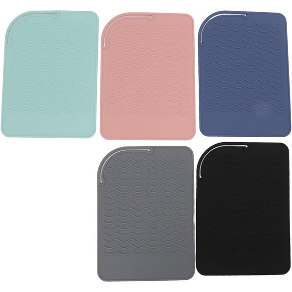 5 Unidades Bolsa De Silicona Resistente Al Calor Para Rizadores Planchas De Pelo Planchas Planas Black-image