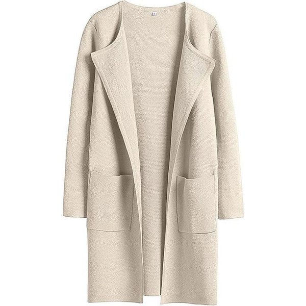 OtoñO Invierno Mujer CóModo Abrigo Casual Con Cuello Polo Abrigo De Manga Larga Recta S-image