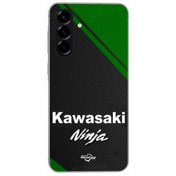 Funda - Maniacase - Samsung Galaxy A56 - Silicona - Flexible - Logo Kawasaki Ninja Moto Negro-image