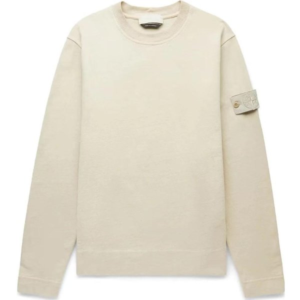 Stone Island SuéTer De Cuello Redondo Beige Para Hombre Tops MarróN 7815611F3-V0090 XXL White-image