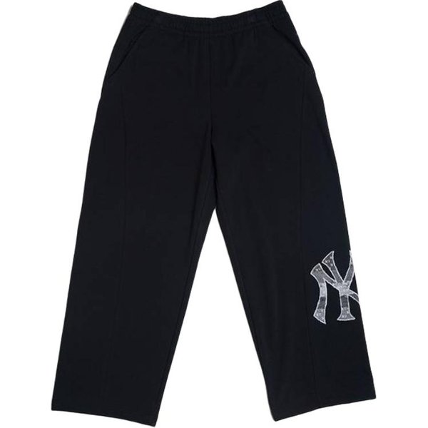 MLB FW25 New York Yankees LuźNe Vintage Szerokie Nogawki Spodnie Codzienne Spodnie Unisex 3APTM0261-50BKS XL-image