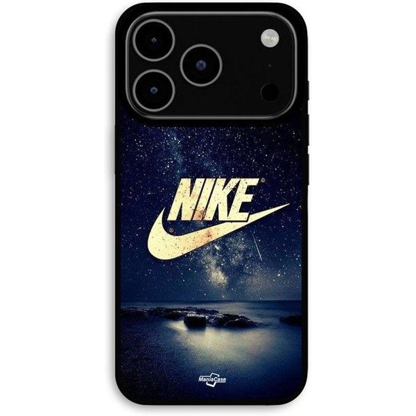 Funda Para Iphone 17 Pro Logo Nike Dorado Noche Estrellada Maniacase Negro-image