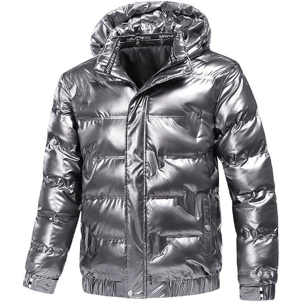 Kurtka MęSka Z Kapturem, CiepłA, TłOczona, BawełNiana, Ocieplana, BłYszcząCa, BawełNiana Kurtka Ocieplana 4XL Gray-image