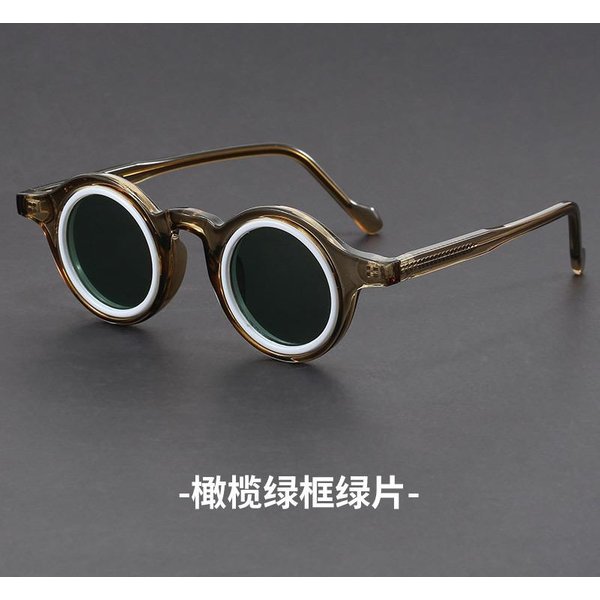 Okulary PrzeciwsłOneczne Y2K Klasyczne OkrąGłE Damskie MęSkie Punkowe Okulary PrzeciwsłOneczne Luksusowa Marka Projektant Steampunk Okulary UV400 Black-image