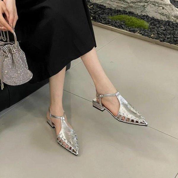 Zapatos De Mujer Elegantes CuñAs TacóN Sandalias Verano Gruesos Mujer Clip Dedo Zapatilla SeñOras Gladiador Playa Sandalias Chanclas 39 Plata-image