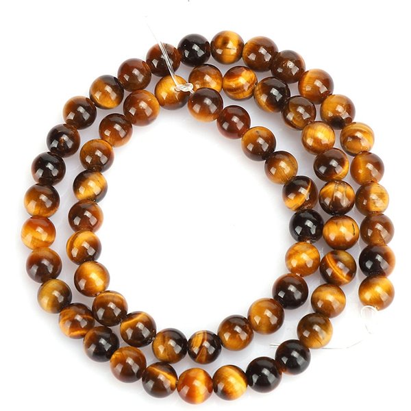 Kamień Naturalny Tygrysie Oko OkrąGłE Koraliki DIY BiżUteria NarzęDzie Do Robienia Bransoletek Akcesorium6Mm 62Szt Koraliki Brown-image