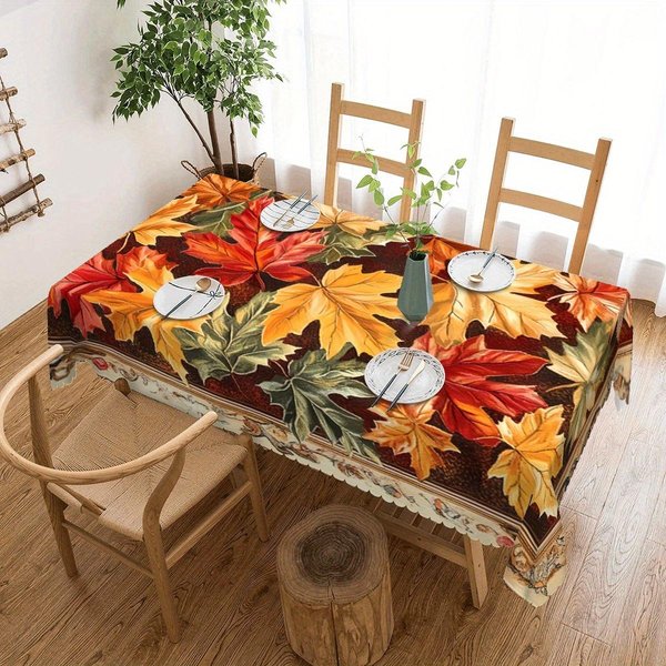 Mantel Rectangular Hoja De Arce OtoñO Para DecoracióN De Mesa Cocina Comedor Impermeable Reutilizable Mantel Para Mesas Fiesta Picnic 140X240Cm-image