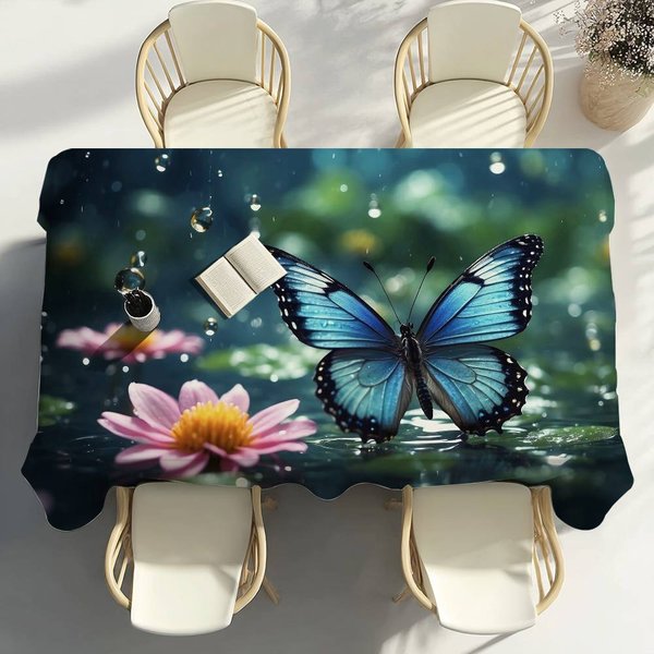 Mantel Mariposa De Colores DecoracióN De Fiesta Comedor Hogar Cocina Patios Mantel Impermeable Resistente A Manchas 100X140Cm-image