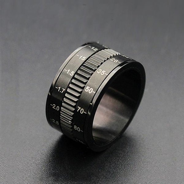 Anillo De Acero De Titanio Negro Giratorio Simple Para Hombre, Anillo De Acero Inoxidable Con Engranaje Digital, Anillo Para Dedo íNdice, Gran Oferta 10 Gray-image
