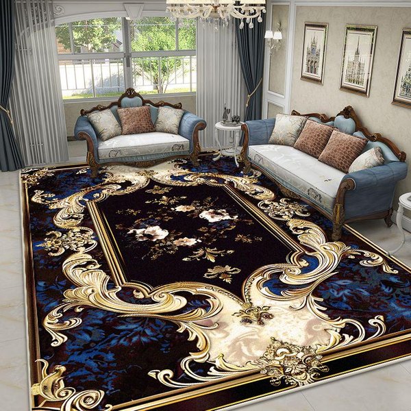 Alfombras Retro De Lujo Para Sala De Estar DecoracióN Europea Hogar Alfombras De ÁRea Grande 200X300 Alfombra Para Dormitorio SalóN Alfombrillas Lavables 140*200Cm-image