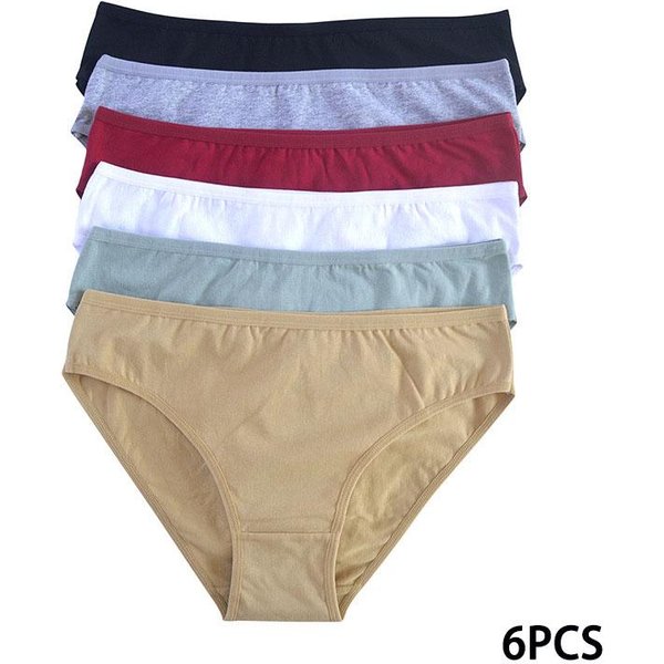 5 Bragas De AlgodóN Puro De Cintura Media Para Mujer, Estilo Europeo Y Americano, Tallas Grandes L Gray-image