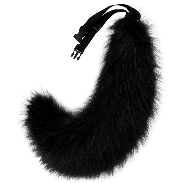 Puszysty Sztuczny Futro Wilk Lis Ogon Halloween Impreza Cosplay Kostium One Size-image