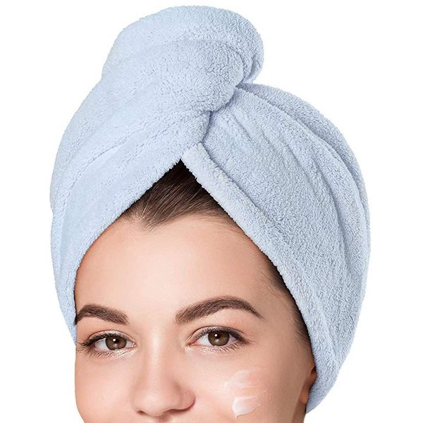 1 Szt. RęCznik Do WłOsóW Z Mikrofibry Dla Kobiet ZapobiegająCy Puszeniu Się WłOsóW, Super ChłOnny SzybkoschnąCy Turban Do Suszenia KręConych DłUgich Grubych WłOsóW, RęCznik Do Owijania Mokrych WłOsóW Szary-image