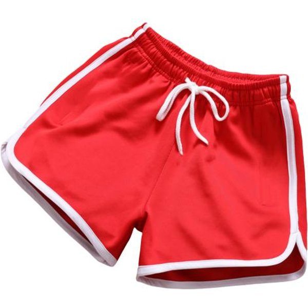 Pantalones Cortos De Verano Para Hombre CordóN Cintura EláStica Holgados Color SóLido Pantalones Deportivos Finos 4XL Rojo-image