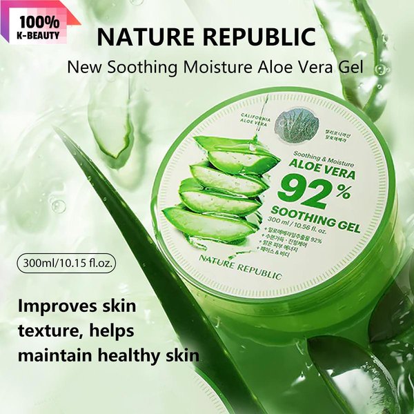 Nature Republic Nowy KojąCy żEl NawilżAjąCy Z Aloesem 300Ml/10.56Fl.Oz, 7Ml*10/2.37Oz 300Ml/10.56Fl.Oz Green-image