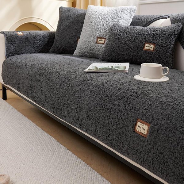 Toalla De Sofá Acolchada De Felpa Suave, Funda De Sofá Antideslizante Gruesa Y CáLida Para Sala De Estar, Funda De Sofá Seccional De Lana De Terciopelo, 1 Ud. 70X210Cm 1Pc-image
