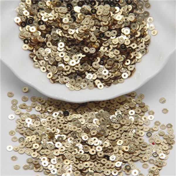 3Mm 4Mm 5Mm 6Mm Lentejuelas Planas Redondas Sueltas Lentejuelas Artesanales Paillette Costura Ropa DecoracióN DIY Accesorio Lentejuelas Para Coser Light Gold 4Mm 2000Pcs-image