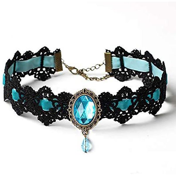Gotycki WiktoriańSki Czarny Koronkowy Naszyjnik Kobiety Dziewczyna Boho KryształOwy FręDzel Seksowny Koronkowy Choker Steampunk Ciemny Styl Loli BiżUteria Na Halloween A4-image