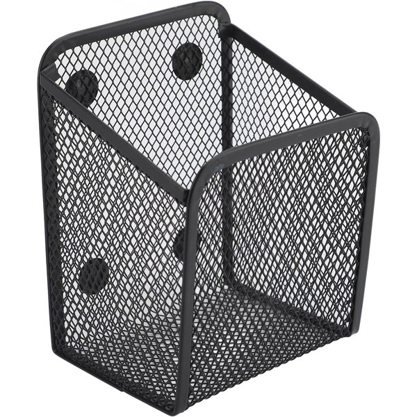 Magnetyczny Uchwyt Na DłUgopisy Wielofunkcyjny Metalowa Siatka Organizer Na ArtykułY Biurowe Koszyk Do Przechowywania Na LodóWkę Tablicę SuchośCieralną Tablicę Białą 1Pc Black-image
