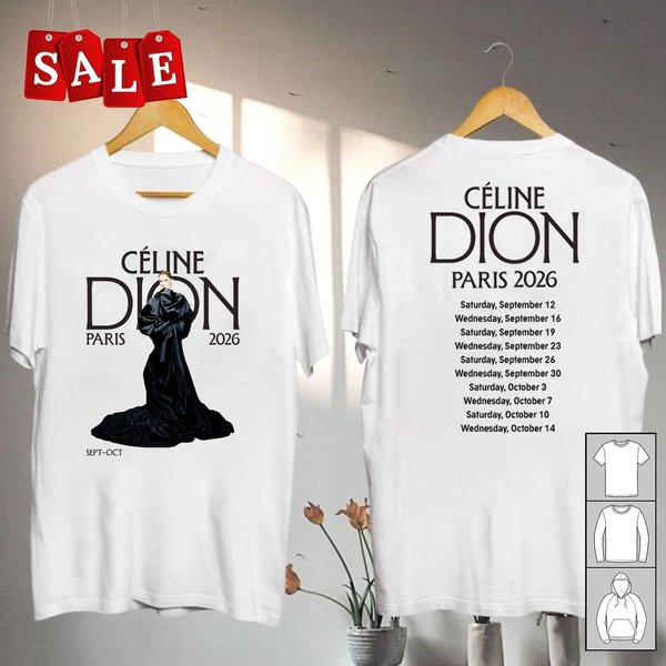 Nueva Camiseta Celine Dion Paris 2026 Regalo Para Fans Unisex Tallas S-5XL CA790 Xxxl Gray-image