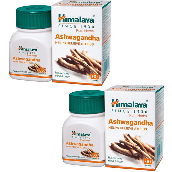 Tabletas Himalaya Ashwagandha Bienestar General Alivio Del EstréS Impulso De EnergíA Soporte InmunolóGico Paquete De 60 Tabletas De 2-image