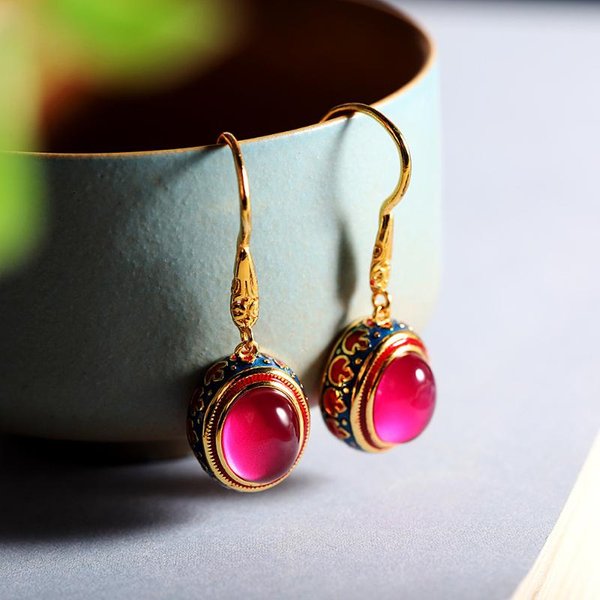 Anillos De Carniola Natural Dorados Artesanales Antiguos Originales Para Mujer Flor Esmaltada Estilo Nacional JoyeríA De Lujo Ligero Para Boda Resizable-image