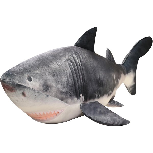 Realistyczny Pluszowy Rekin Megalodon Gigantyczny Pluszak Poduszka Symulacja Szarego Rekina Pluszowe Zwierzę Morskie Dekoracja Domu Prezent Dla Dzieci 115Cm Szary-image