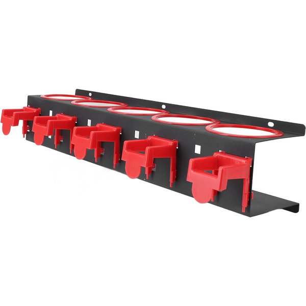Estante De Almacenamiento Para Botellas Con Spray Montado En La Pared Organizador De Botellas Para Garaje Con 5 Ganchos Colgantes De PláStico Black-image