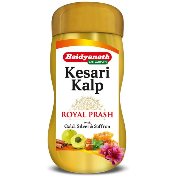 Baidyanath Kesari Kalp Royal Chyawanprash 1 Kg – Revitalizador AyurvéDico Enriquecido Con Oro Y AzafráN Para La Fuerza, La Resistencia Y El Apoyo InmunolóGico Yellow-image