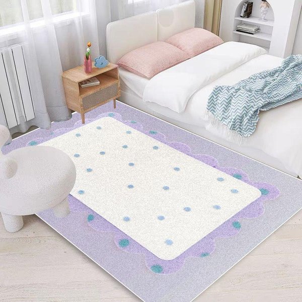 MięKki Fioletowy Pluszowy Dywan Puszysty Dywanik Do Pokoju DziecięCego Salonu WystróJ Domu Kratka Urocze Dywaniki 120*160Cm-image