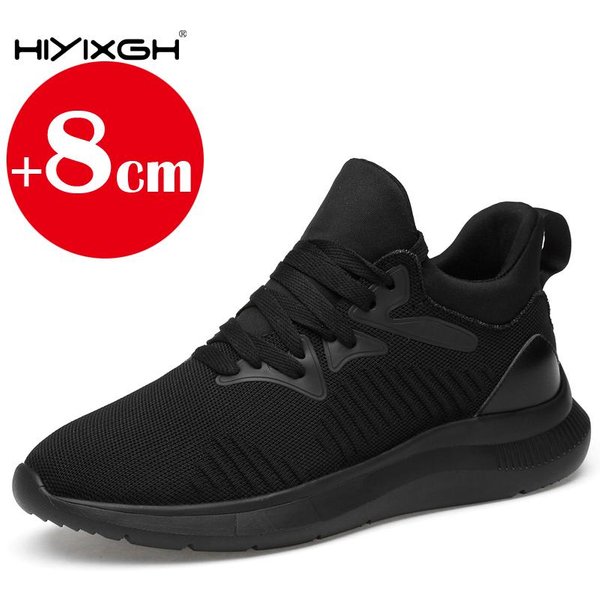 Buty PodwyżSzająCe Dla MężCzyzn ZwięKszenie Wzrostu 6Cm 8Cm Luksusowa Marka Trampki Prawdziwa SkóRa MęSkie Ukryte Obcasy Buty Codzienne WysokośCi 37 Black-image