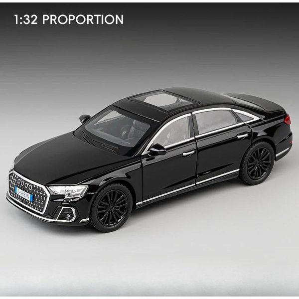 1:32 A8 Rs7 Model Samochodu Ze Stopu Metalu Zabawki Pojazdy Diecast 6 Drzwi Otwierane DźWięK ŚWiatłO Pull Back Gumowe Opony Zabawka Dla Dzieci Prezent Na Urodziny Dla ChłOpca-image