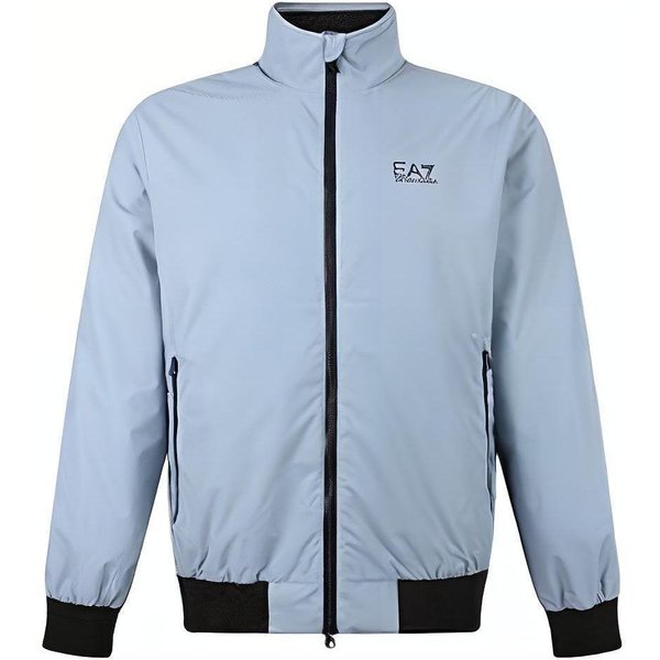 Emporio Armani EA7 FW22 Chaqueta Con Cremallera Y Manga Larga Estampado De Logo Color Block Hombre Chaquetas Azul Gris 6LPB27-PN27Z-1506 XL Gray-image