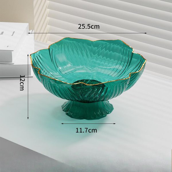 Mesa De Centro Plato De Frutas Plato De Agua Para Caramelos Frutero Cristal De Lujo Ligero Nuevo Estilo Plato De Frutas Sala De Estar Hogar Escurridor Cesta De Frutas-image