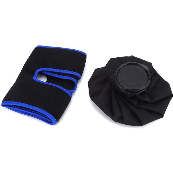 Kit De Fisioterapia Con Compresa FríA Y Caliente Rodillera Tobillera Codo Negra Bolsa De Hielo De 9 Pulgadas-image