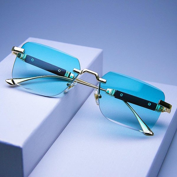 Nuevas Gafas De Sol Para Conducir Para Hombre Con ProteccióN UV400 Gafas De Sol Punk Moda Gafas Sin Montura Degradadas Gafas De Sol Rectangulares Para Mujer Hombre 1PC-image