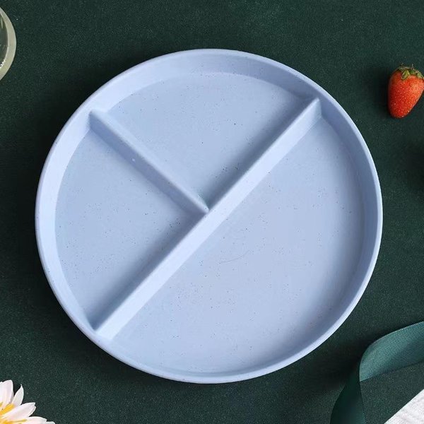 Podzielone Naczynie Na 3 Dieta Wielorazowy OkrąGłY Talerz Obiadowy Naczynia Kuchenne Talerze Porcjowe DorośLi 3 PrzegróDki Talerze ZróWnoważOne PosiłKi-image
