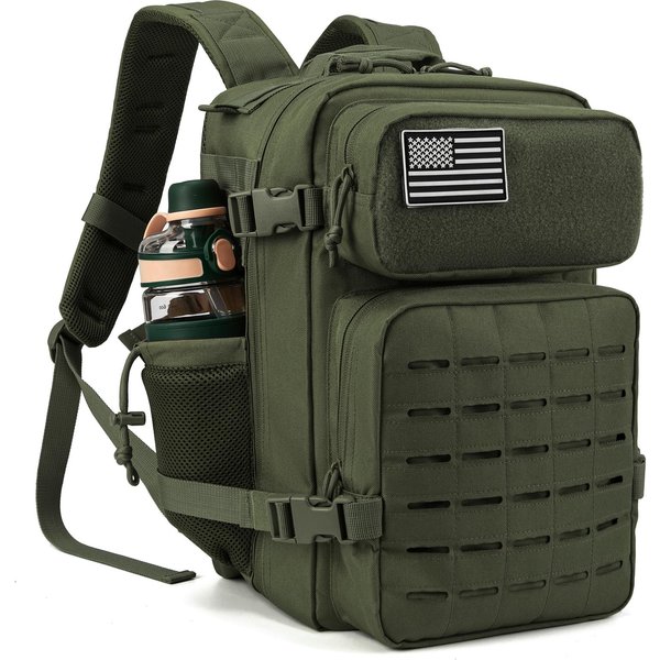Taktyczny Plecak 25L Dla MężCzyzn, Wycinany Laserowo, Molle, Plecak Dzienny, Outdoor, SiłOwnia, Trekking, Plecak Zielony-image