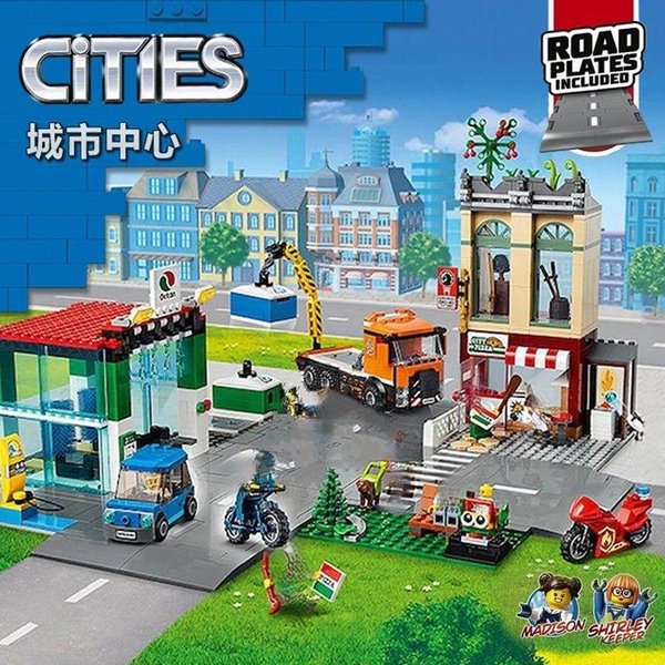 Kompatybilne Zestawy MOC Seria City Klocki Budowlane 60292 Centrum Miasta Model Widok Ulicy Zabawki Dla Dzieci Prezenty-image
