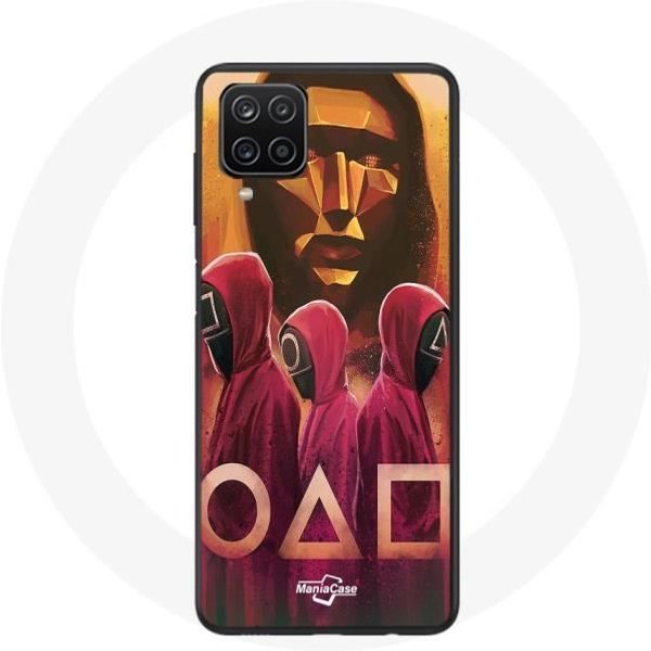 Funda Samsung Galaxy A12 Juego Del Calamar MáScaras TriáNgulo Cuadrado Y CíRculo Dibujo-image