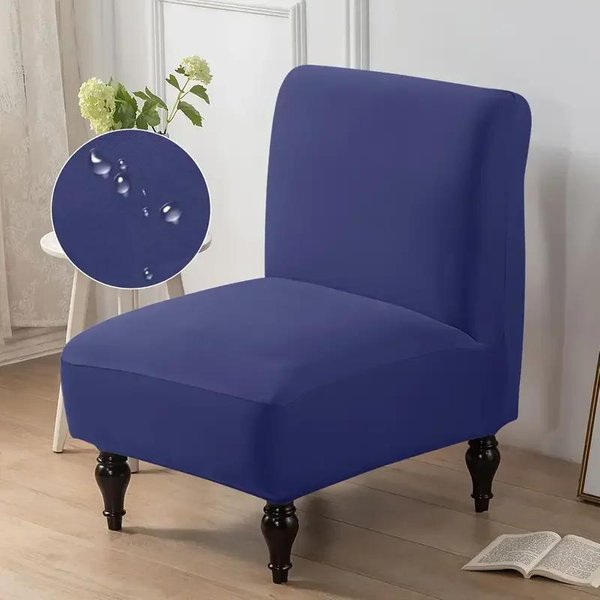 1 Pieza Fundas EláSticas Para Silla Sin Brazos Fundas EláSticas Removibles Para Silla Accent Color SóLido Fundas Para Asiento De Silla Individual Para Hogar El-image