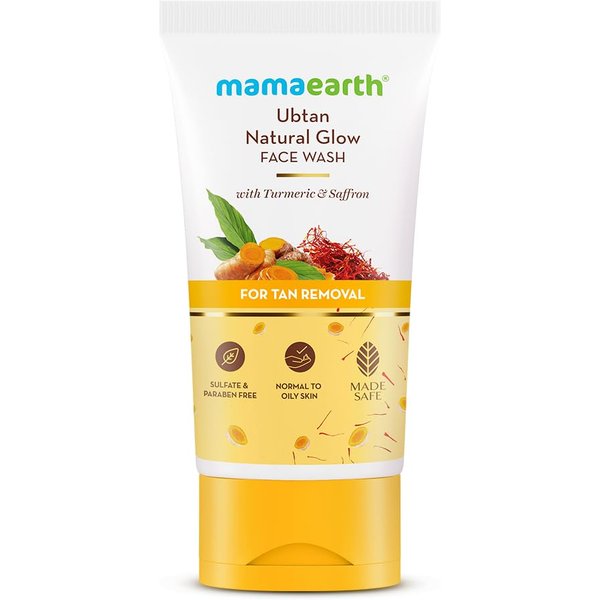 Mamaearth Ubtan CúRcuma AzafráN Limpiador Facial 150Ml – Brillo Natural, EliminacióN De Bronceado, Iluminador – Sin SLS Ni Parabenos – Todo Tipo De Piel-image