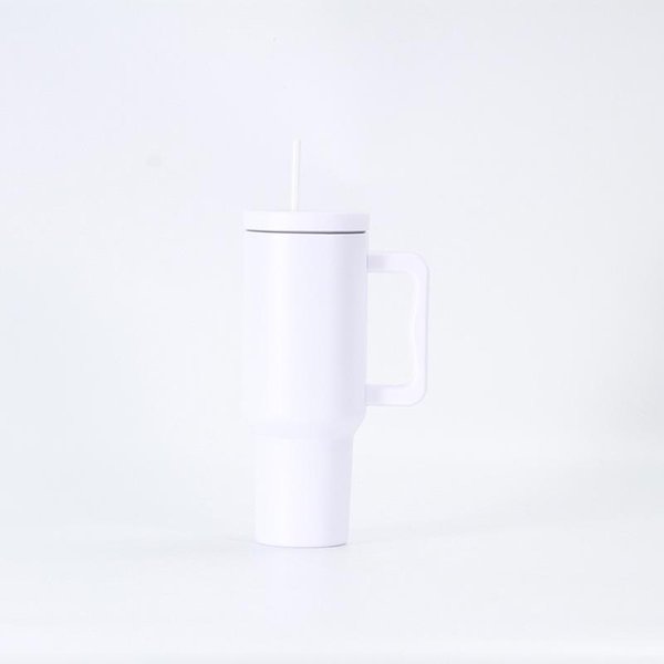 Termo PortáTil De Acero Inoxidable Americano Con Asa Y Pajita Para Coche 40Oz-image