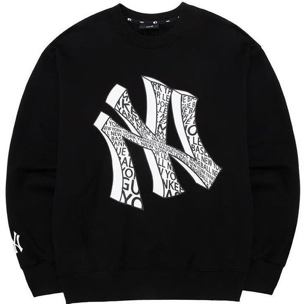 MLB New York Yankees Bluza Retro Sportowa Z Nadrukiem Kwiatowym OkrąGłY Dekolt Unisex Czarna 3AMTU0131-50BKS S Black-image