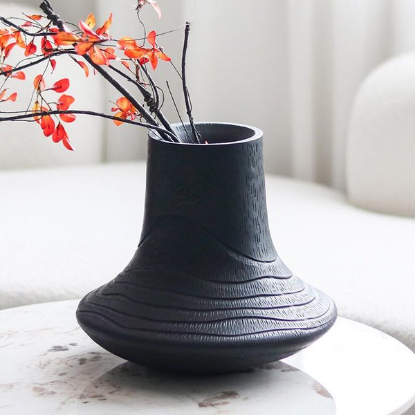 Adornos De Flores Con Vetas De Madera De Estilo Wabi-Sabi, Modelo Creativo Para El Hogar, Hotel, HabitacióN, Sala De Estar, Decoraciones De Jarrones De Flores Secas-image