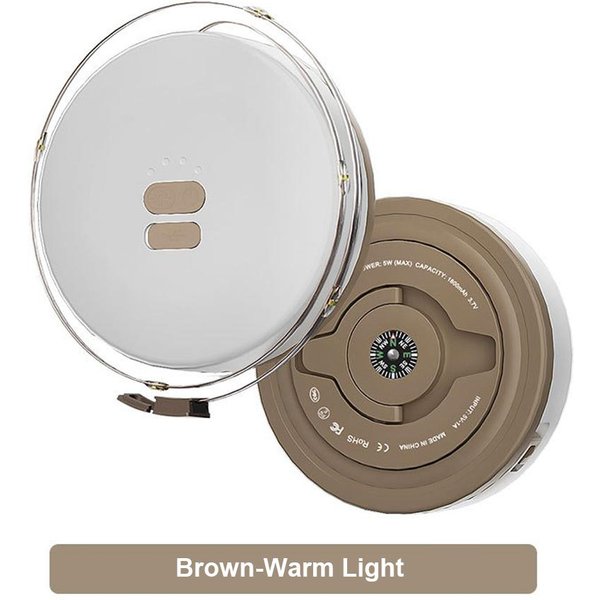 La Secuencia Que Acampa Enciende La Linterna Impermeable Recargable PortáTil De La Luz Enrollable Que Acampa Al Aire Libre Para Warm Light MarróN-image